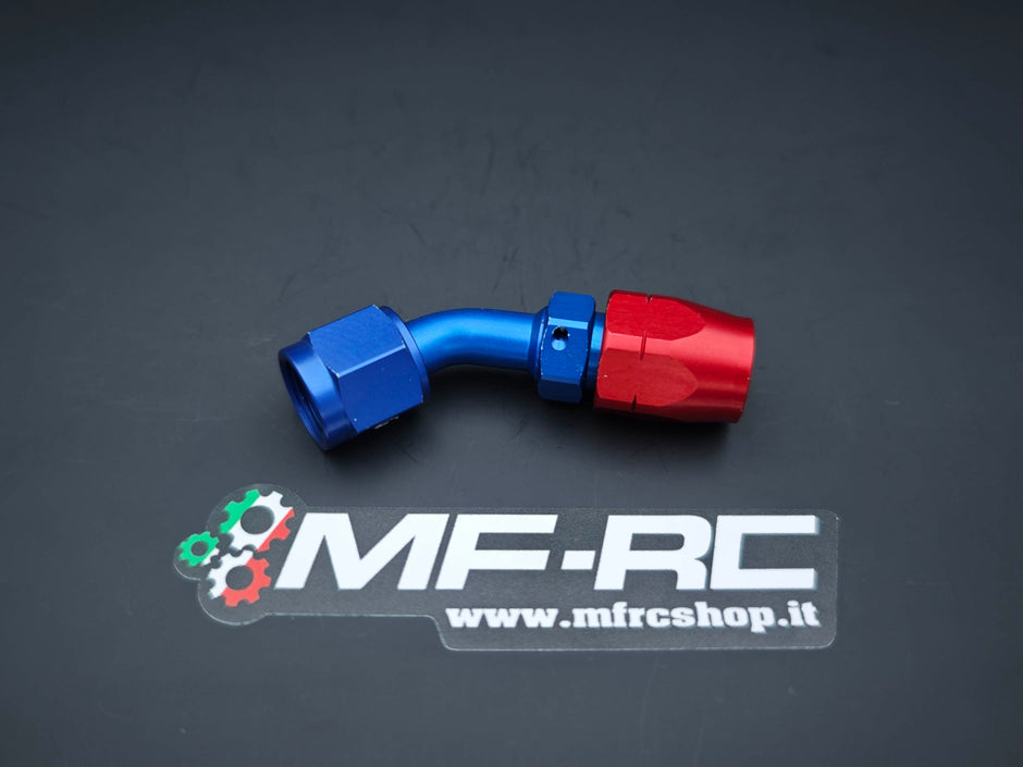 Raccordo 45° AN6 per tubazione in treccia