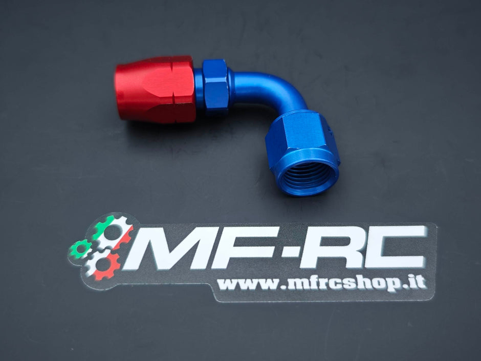 Raccordo 90° AN6 per tubazione in treccia