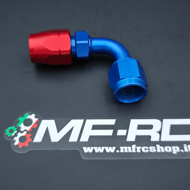 Raccordo 90° AN6 per tubazione in treccia